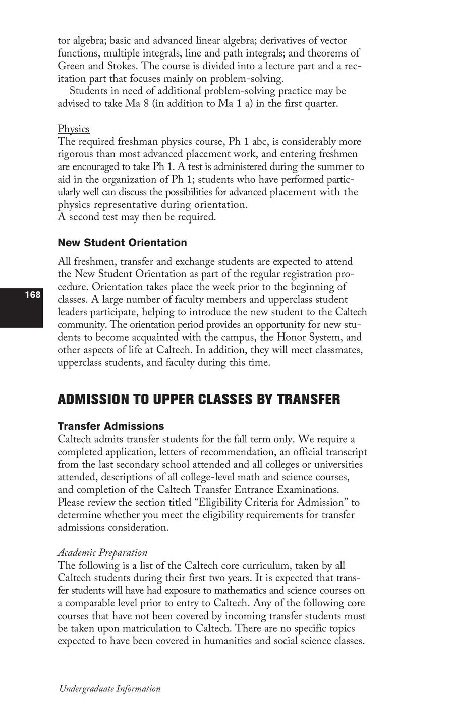 information for undergraduate students 2017 2018 by caltech caltech recommendation letter