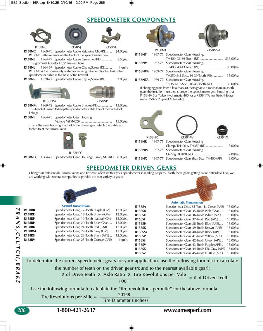 TH400 Turbo 400 43 Tooth Driven Speedometer Gear W/ Housing Bracket & Bolt New Car & Truck