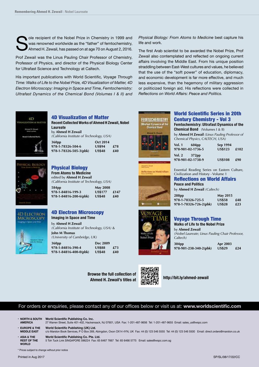 Remembering Ahmed H Zewail Nobel Laureate By World Scientific Publishing Co Pte Ltd