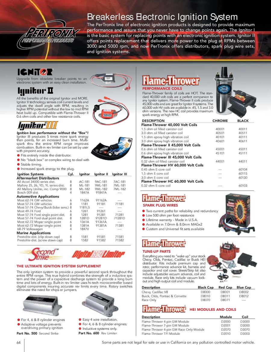 Pertronix 40511;Ignition Coil; Flame-Thrower ; 40000 Volts; 3.000 Ohms