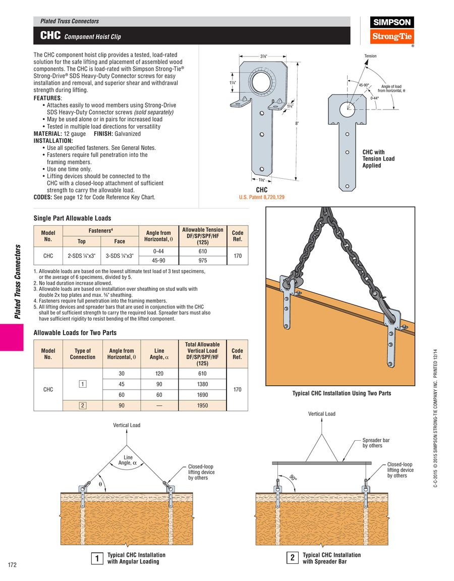 Simpson Strong-Tie CHC Component Hoist Clip